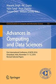 Advances in Computing and Data Sciences