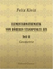 Elementarmathematik vom höheren Standpunkte aus