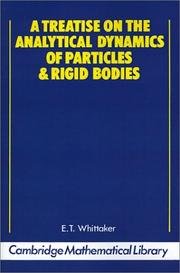 A Treatise on the Analytical Dynamics of Particles and Rigid Bodios