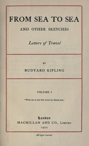 From sea to sea; letters of travel