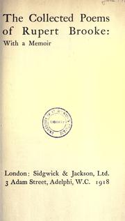 The collected poems of Rupert Brooke