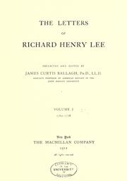 The letters of Richard Henry Lee