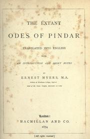 The extant odes of Pindar