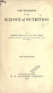 The elements of the science of nutrition