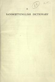 A Sanskrit-English dictionary