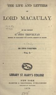 The life and letters of Lord Macaulay
