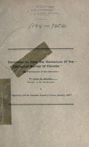 Contributions from the herbarium of the Geological Survey of Canada