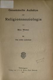 Gesammelte Aufsätze zur Religionssoziologie