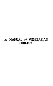 A manual of vegetarian cookery