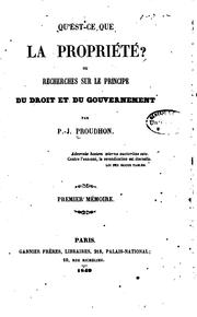Qu'est-ce que la propriété?