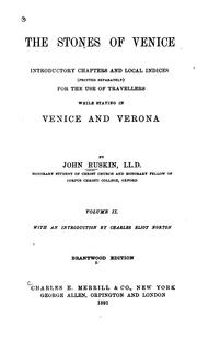 The stones of Venice; introductory chapters