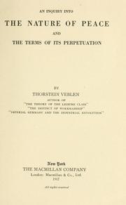 An inquiry into the nature of peace and the terms of its perpetuation
