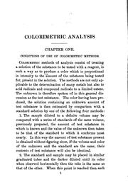 Colorimetric methods of analysis, including some turbidinetric and nephelometric methods