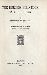 The Burgess bird book for children