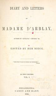 The Diary And Letters of Madame D'arblay