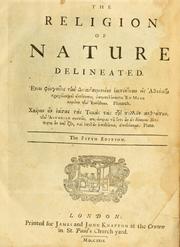The religion of nature delineated (1724)
