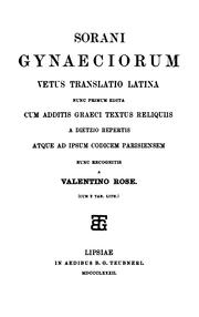 Sorani Gynaeciorum vetus translatio latina