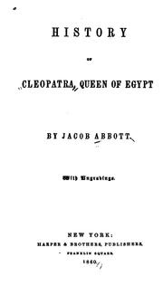 History of Cleopatra, queen of Egypt