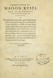 L' agriculture et maison rustique