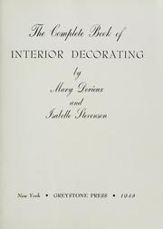 The complete book of interior decorating