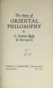 The Story of Oriental Philosophy