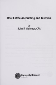 Real estate accounting and taxation