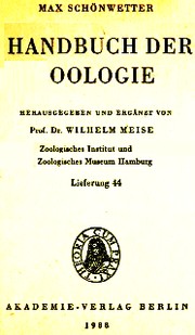 Handbuch Der Oologie